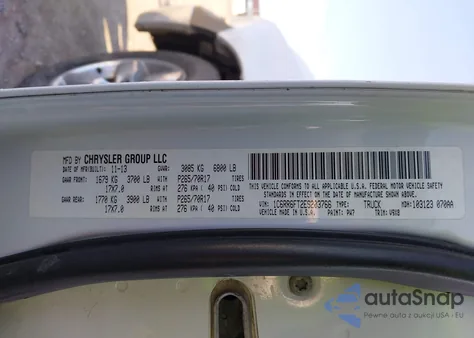 2014 Ram 1500 Tradesman from USA, damaged, VIN 1C6RR6FT2ES203766